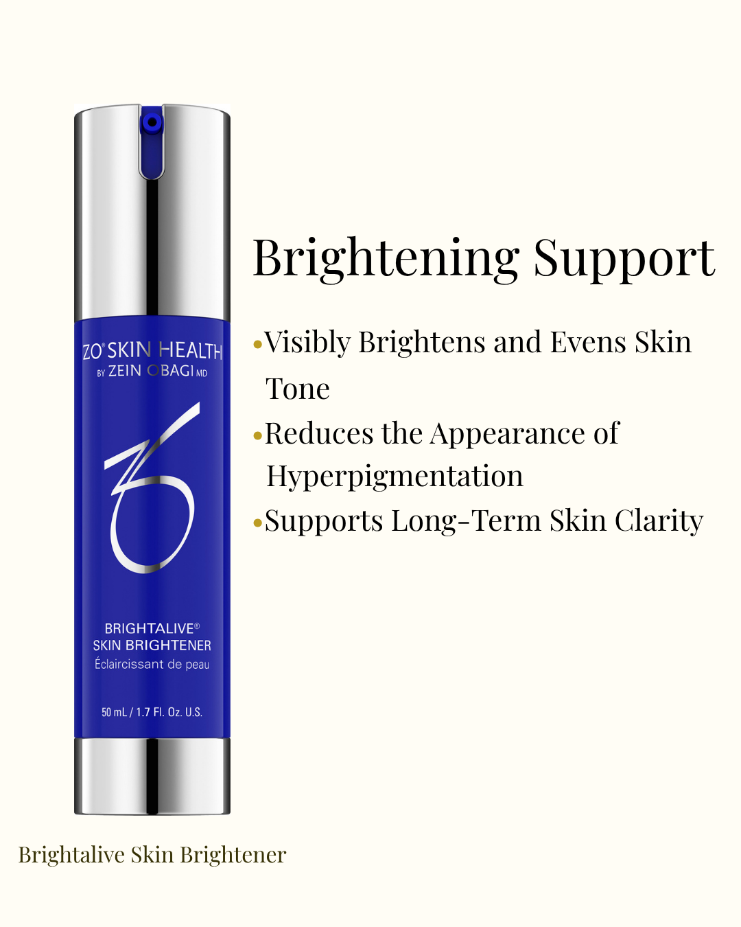 ZO Skin Health Brightalive Skin Brightener — visibly brightens and evens skin tone, reduces hyperpigmentation